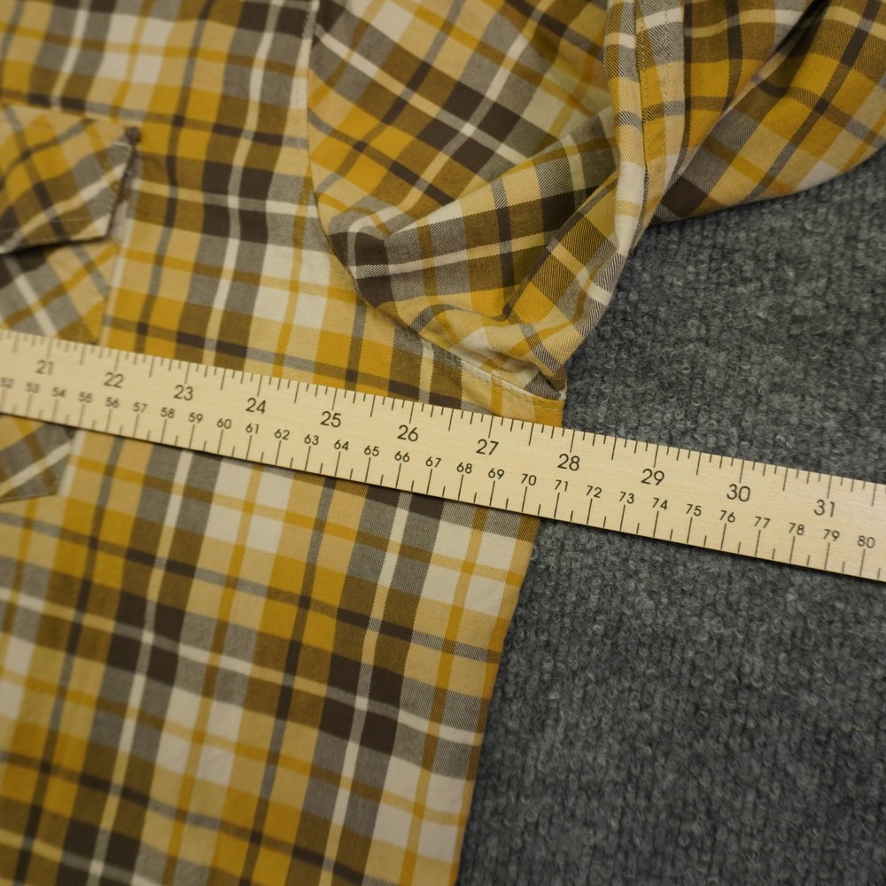 5.11 Tactical Mens Plaid Flannel Snap‎ Front Long Sleeve Shirt Yellow Brown XXL - Picture 3 of 11